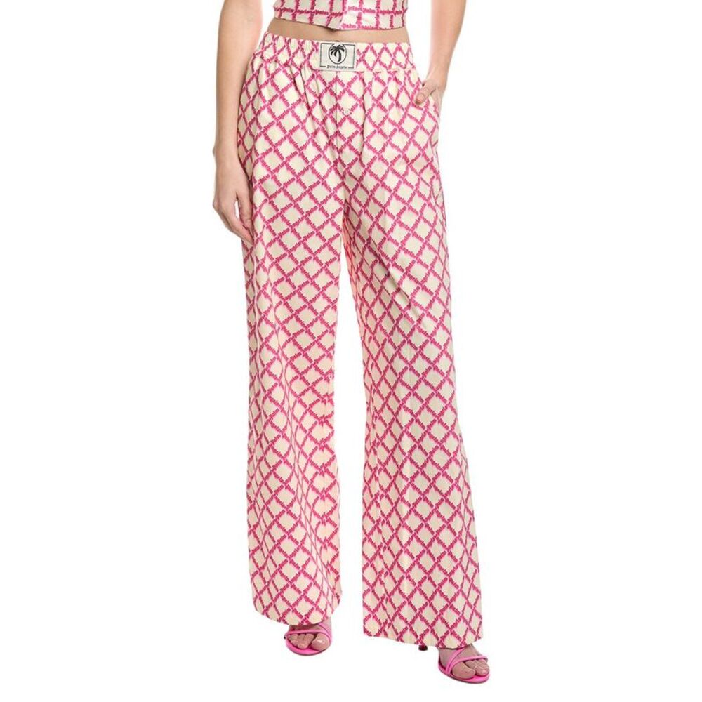 Palm Angels Womens  Printed Pant, Ivory